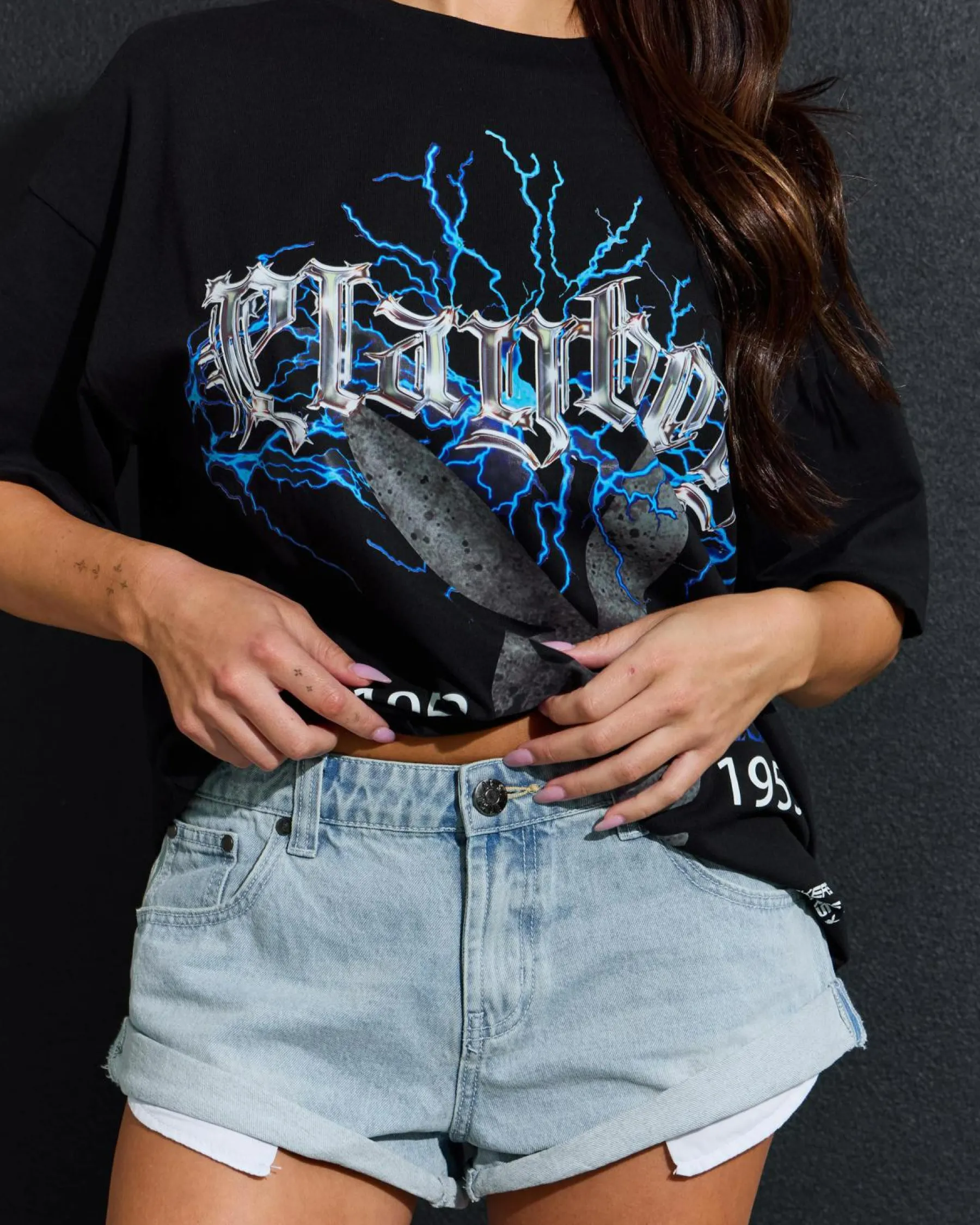 Denim|Bottoms*DESU Miley Micro Denim Shorts Distressed Bleach