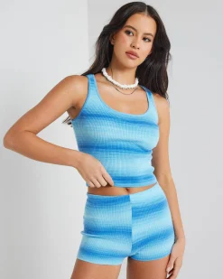 Sets|Bottoms*Mooloola Milly Bike Shorts Blue Stripe