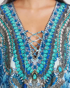 Beach Covers & Overswim*Kaiami Mimosa Kaftan Cover Up Blue