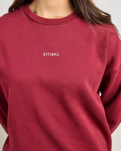 Jumpers & Hoodies*Thrills Minimal Slouch Crew Sweatshirt Cabernet