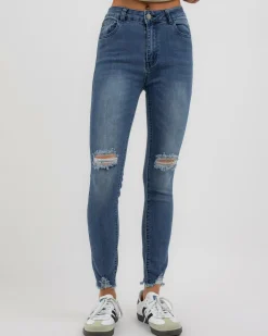Bottoms*Country Denim Minnesota Skinny Jeans Mid Blue