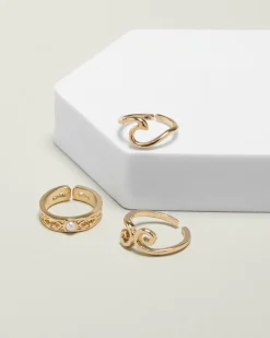 Jewelry*Karyn In LA Misha Toe Ring Pack Gold