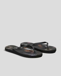 Flip Flops*Rip Curl Mixed Bloom Thongs Washed Black