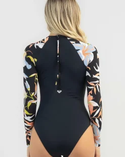 Surf|Wetsuits & Surfsuits*Roxy Mixed Solid Print Basic Surfsuit Anthracite Hibiscus Wave Swim