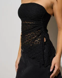 Tops*Mooloola Mizelle Lace Tube Top Black