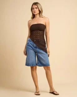 Online Mizelle Lace Tube Top Women Tops
