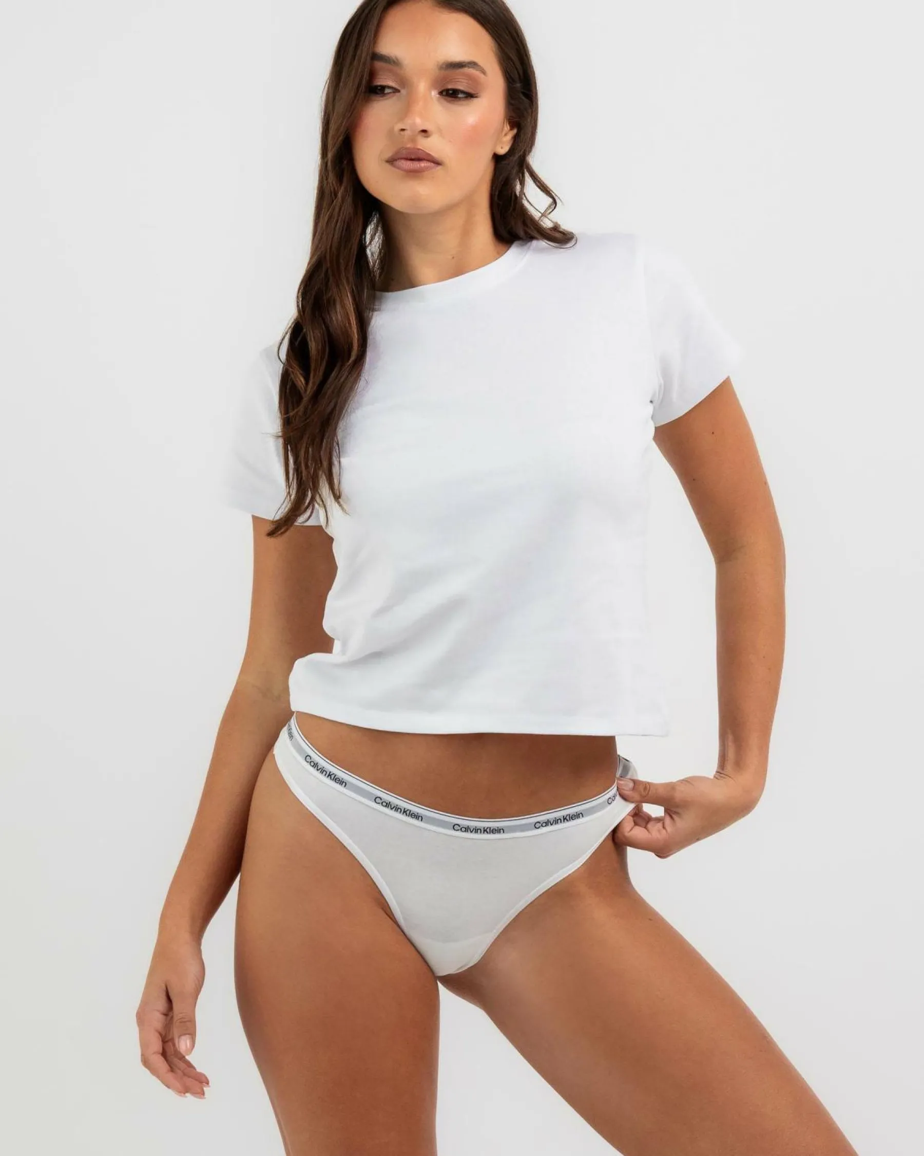 Intimates & Sleepwear*Calvin Klein Modern Logo Thong White