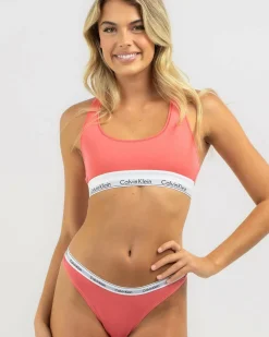 Intimates & Sleepwear*Calvin Klein Modern Logo Thong Calypso Coral