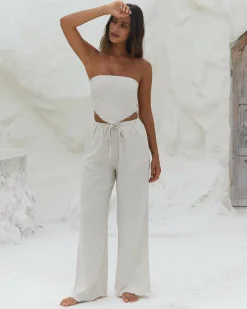 Online Mona Dallis Tube Top Women Sets|Linen Blend