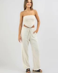 Online Mona Dallis Tube Top Women Sets|Linen Blend