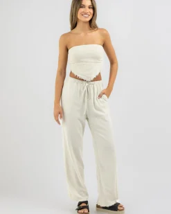 Online Mona Dallis Tube Top Women Sets|Linen Blend