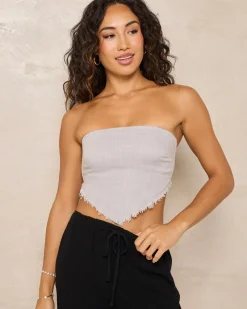 New Mona Dallis Tube Top Women Sets|Linen Blend