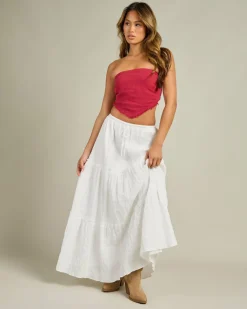 Sets|Linen Blend*Mooloola Mona Dallis Tube Top Burgundy
