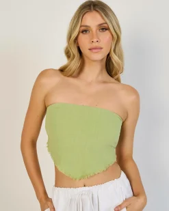 Sets|Linen Blend*Mooloola Mona Dallis Tube Top Pistachio