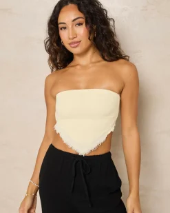 Sets|Linen Blend*Mooloola Mona Dallis Tube Top Butter