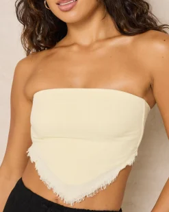 Sets|Linen Blend*Mooloola Mona Dallis Tube Top Butter