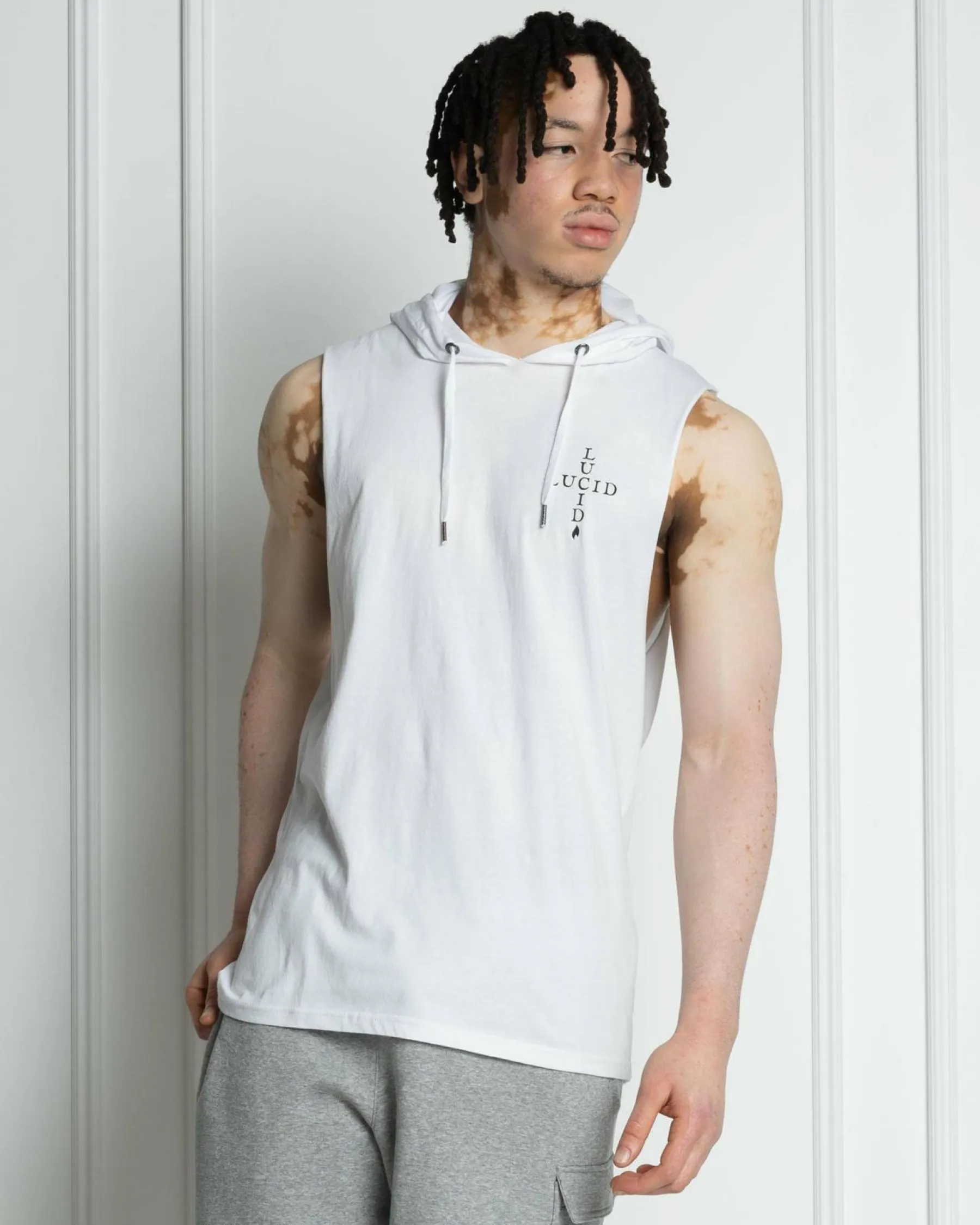 Tops & T-Shirts*Lucid Monarch Hooded Muscle Tank White