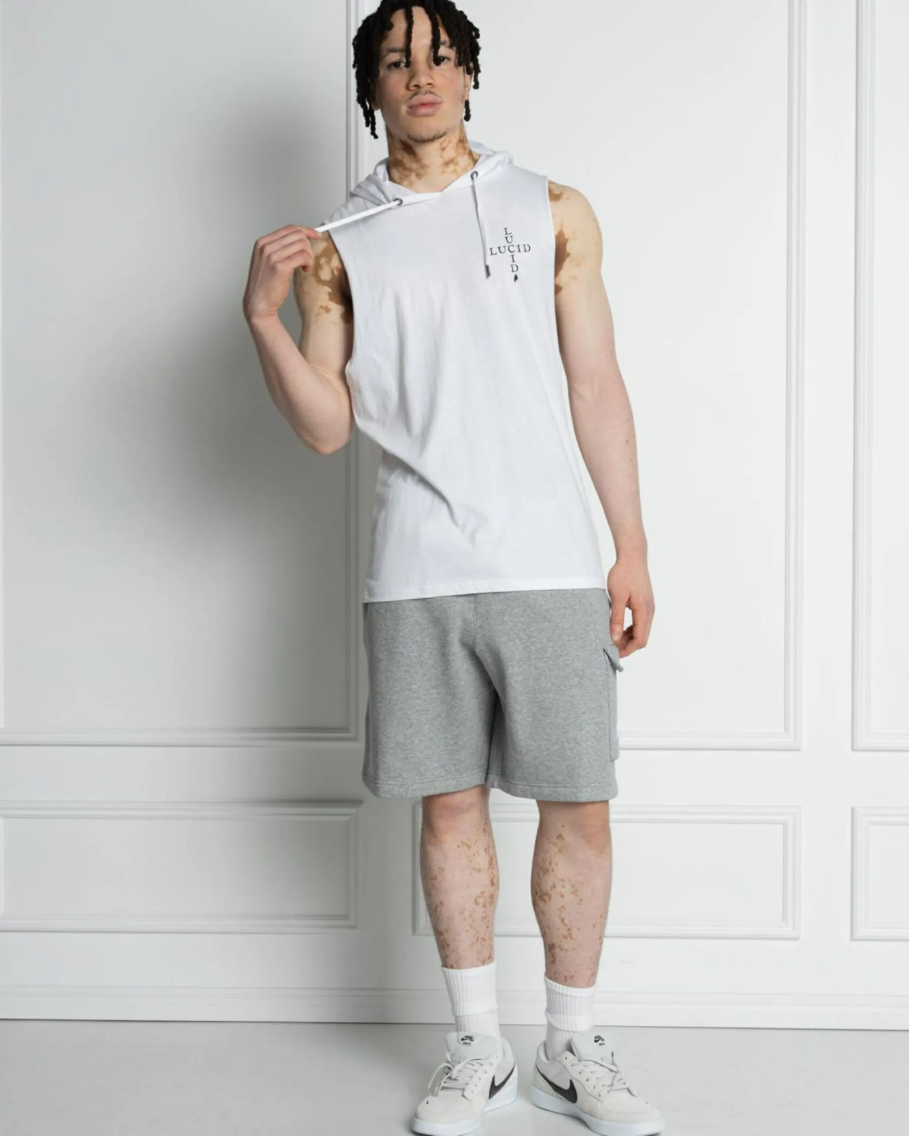 Tops & T-Shirts*Lucid Monarch Hooded Muscle Tank White