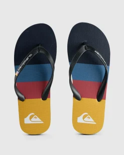 Flip Flops & Sandals*Quiksilver Moncata Art Thongs Black/navy/multi