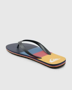 Flip Flops & Sandals*Quiksilver Moncata Art Thongs Black/navy/multi
