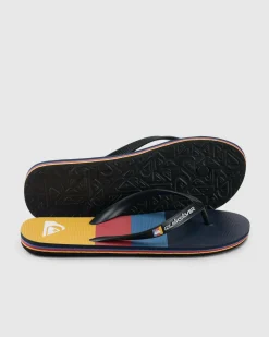 Flip Flops & Sandals*Quiksilver Moncata Art Thongs Black/navy/multi