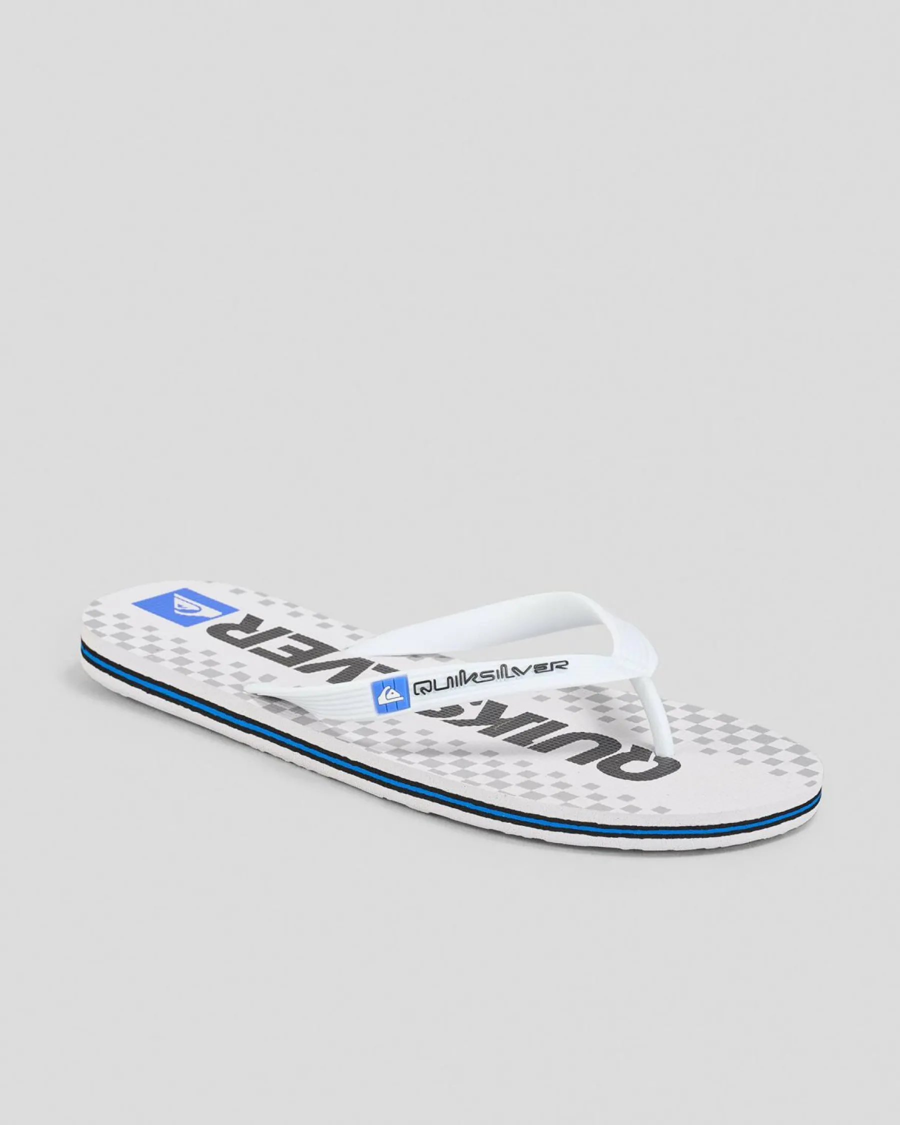 Flip Flops & Sandals*Quiksilver Moncata Blaze Thongs White/blue/grey