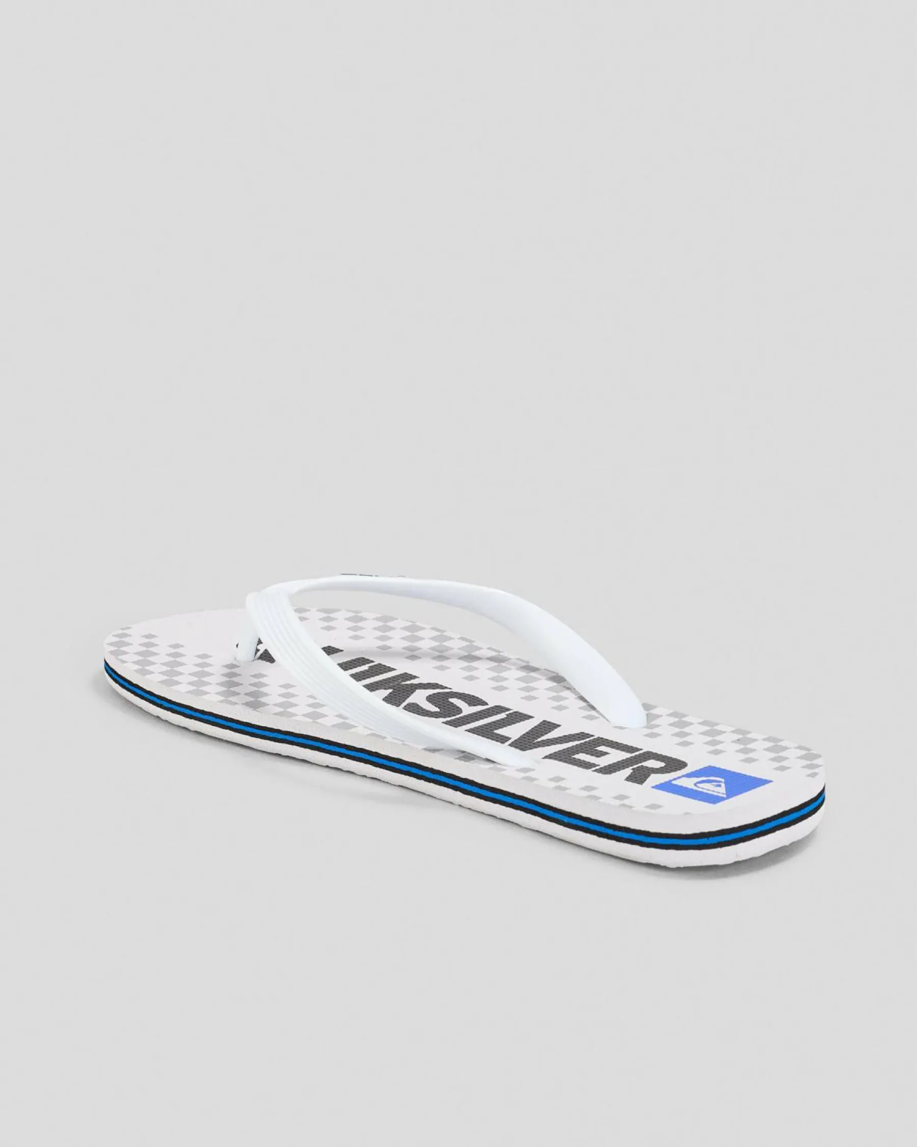 Flip Flops & Sandals*Quiksilver Moncata Blaze Thongs White/blue/grey