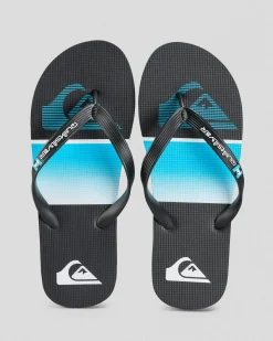 Flip Flops & Sandals*Quiksilver Moncata Slab Thongs Black/blue