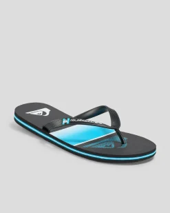 Flip Flops & Sandals*Quiksilver Moncata Slab Thongs Black/blue