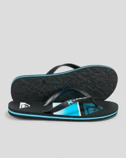 Flip Flops & Sandals*Quiksilver Moncata Slab Thongs Black/blue