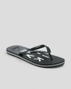 Flip Flops & Sandals*Quiksilver Moncata Wordmark Thongs Black/grey