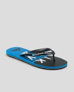Flip Flops & Sandals*Quiksilver Moncata Wordmark Thongs Black/blue
