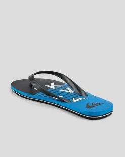 Flip Flops & Sandals*Quiksilver Moncata Wordmark Thongs Black/blue