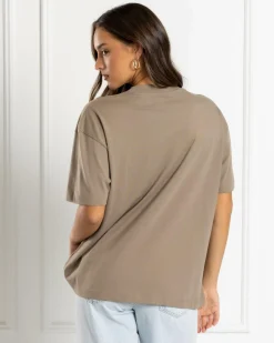 Tops*Calvin Klein Monologo Boyfriend T-Shirt Brindle