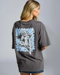 Tops*Worship Supplies Mortality Relaxed Fit T-Shirt Worn Black