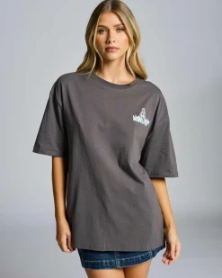 Tops*Worship Supplies Mortality Relaxed Fit T-Shirt Worn Black