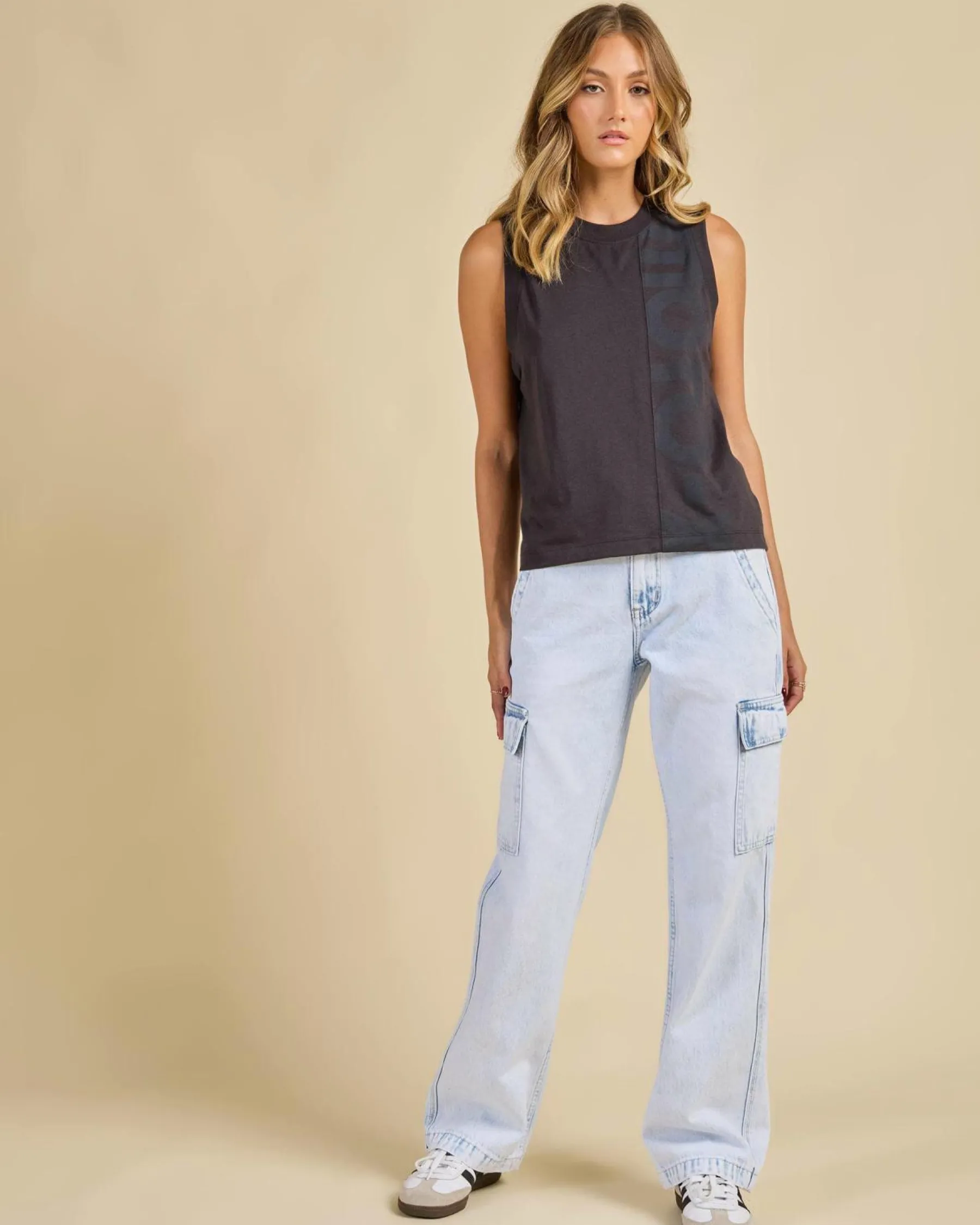 Tops*Fox Moto-X Blocked Tank Top Black