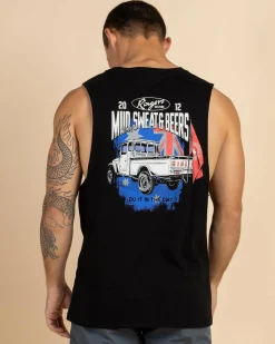 Tops & T-Shirts*Ringers Western Mud Sweat Beers Muscle Tank Black