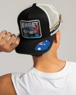 Headwear*Ringers Western Mud Sweats Beers Deep Fit Trucker Cap Black