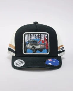 Headwear*Ringers Western Mud Sweats Beers Deep Fit Trucker Cap Black