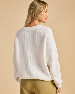 Knitwear|Jumpers & Hoodies*Rhythm Muse V-Neck Collared Fluffy Knit Jumper White