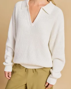 Knitwear|Jumpers & Hoodies*Rhythm Muse V-Neck Collared Fluffy Knit Jumper White