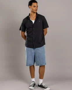 Tops & T-Shirts*Quiksilver MW Premium Stretch Short Sleeve Shirt Black