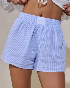 Bottoms*Ava And Ever Nate Shorts Blue Stripe