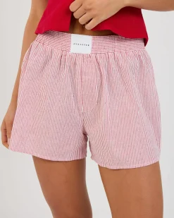 Bottoms*Ava And Ever Nate Shorts Red Stripe