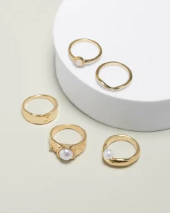 Jewelry|Jewelry*Karyn In LA Naya Pearl Ring Pack Gold