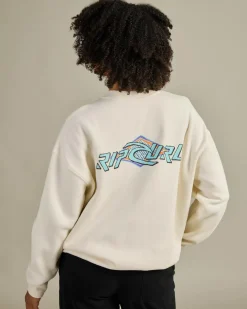 Jumpers & Hoodies*Rip Curl Neon Diamond Heritage Crewneck Sweatshirt Bone