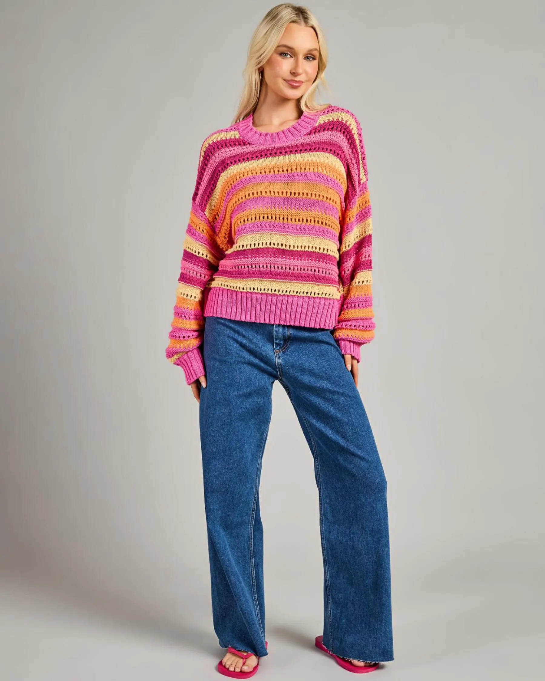 Sale Neon Isles Cotton Stripe Jumper Women Knitwear|Jumpers & Hoodies
