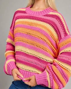 Sale Neon Isles Cotton Stripe Jumper Women Knitwear|Jumpers & Hoodies