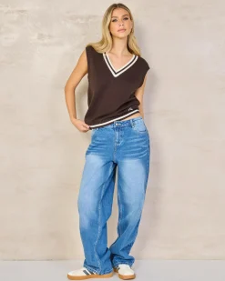 Outlet Nero Sleeveless Knit Vest Women Tops